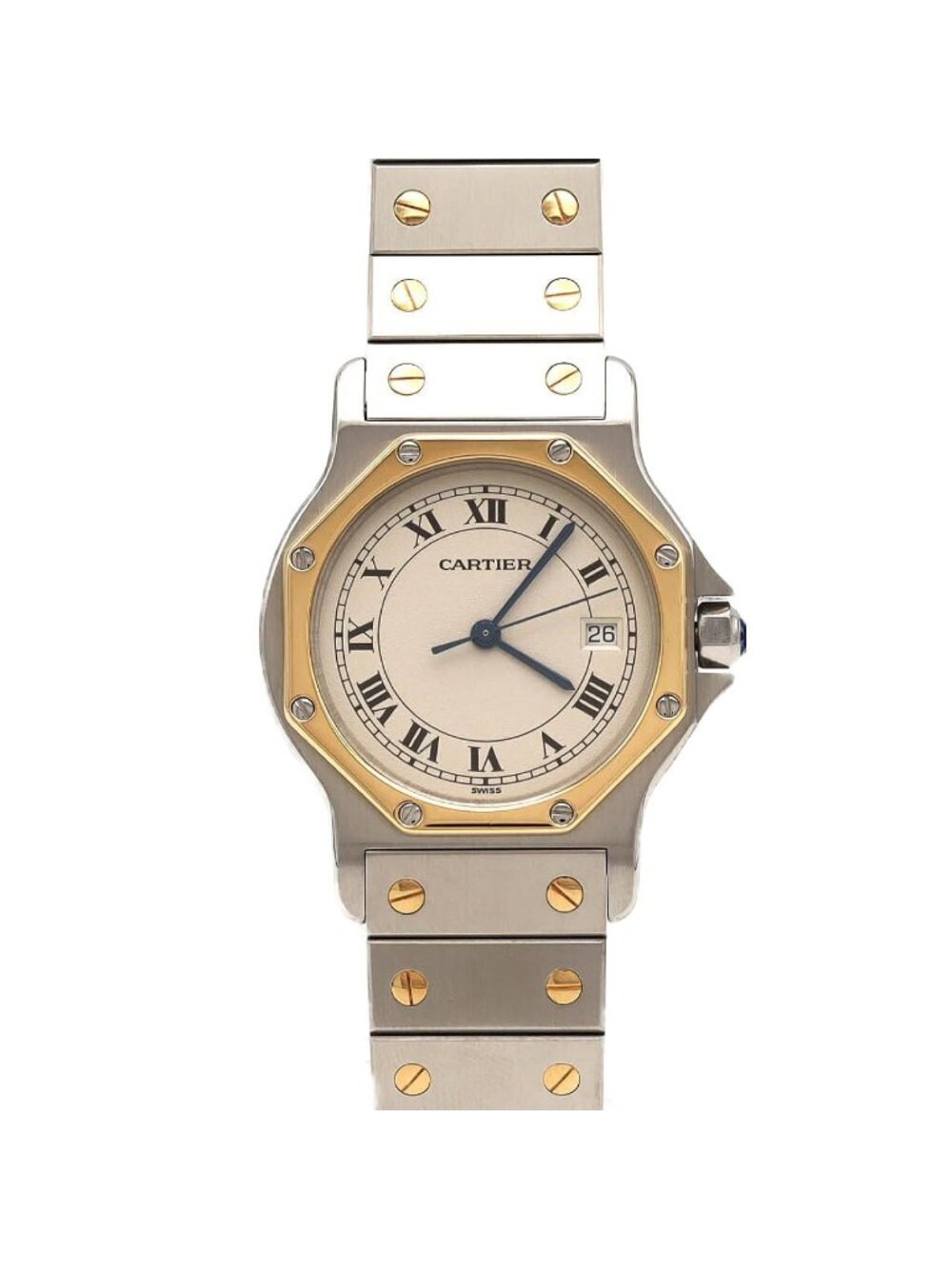 Cartier Santos Octagon LM Stainless Steel Yellow Gold Quartz Watch